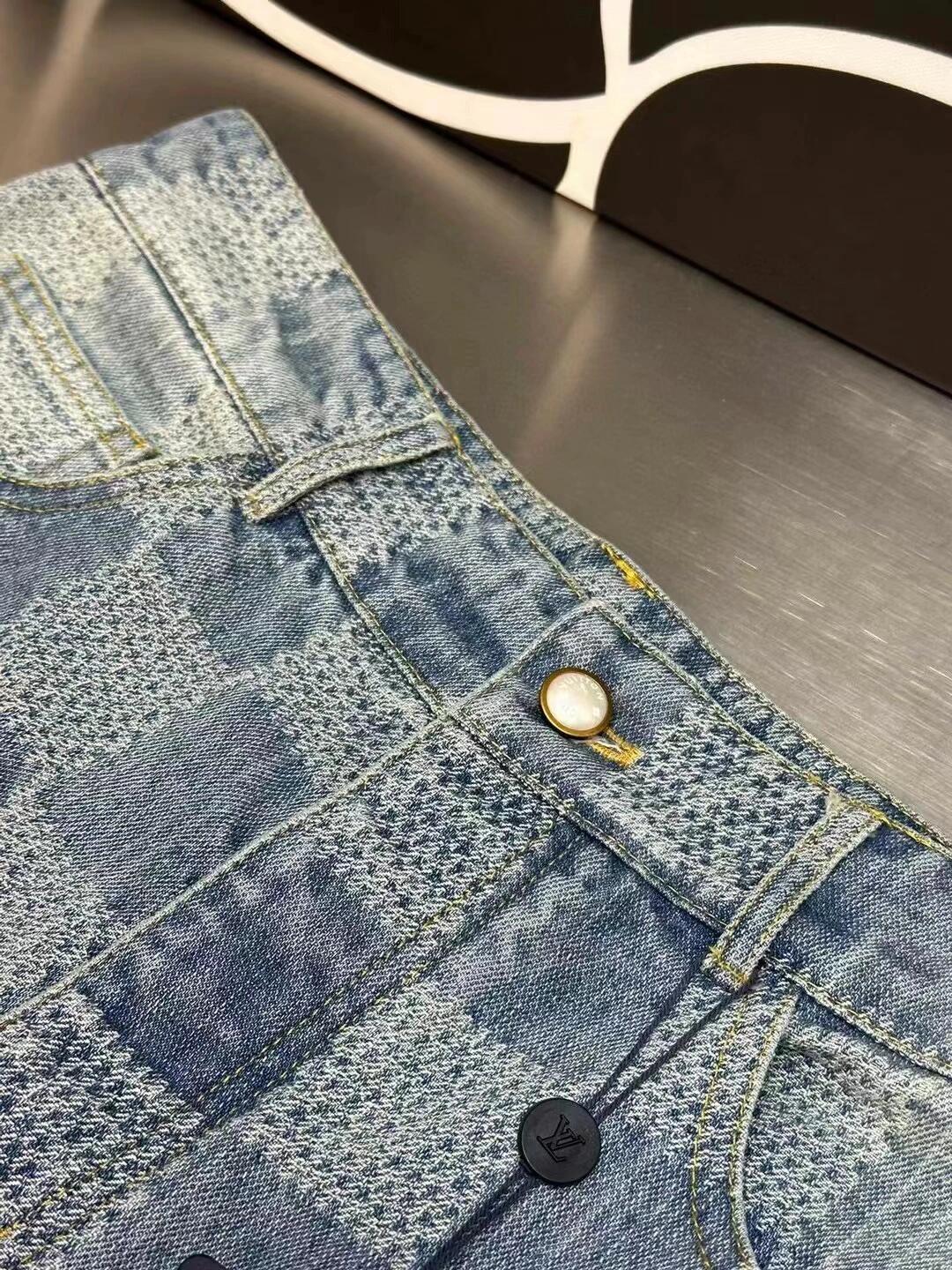 0528 Checkerboard casual jeans