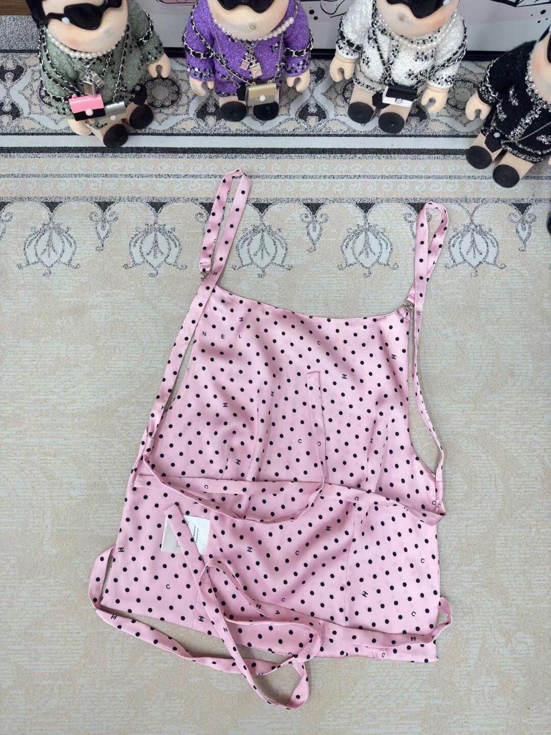0528 Polka dot backless halter top
