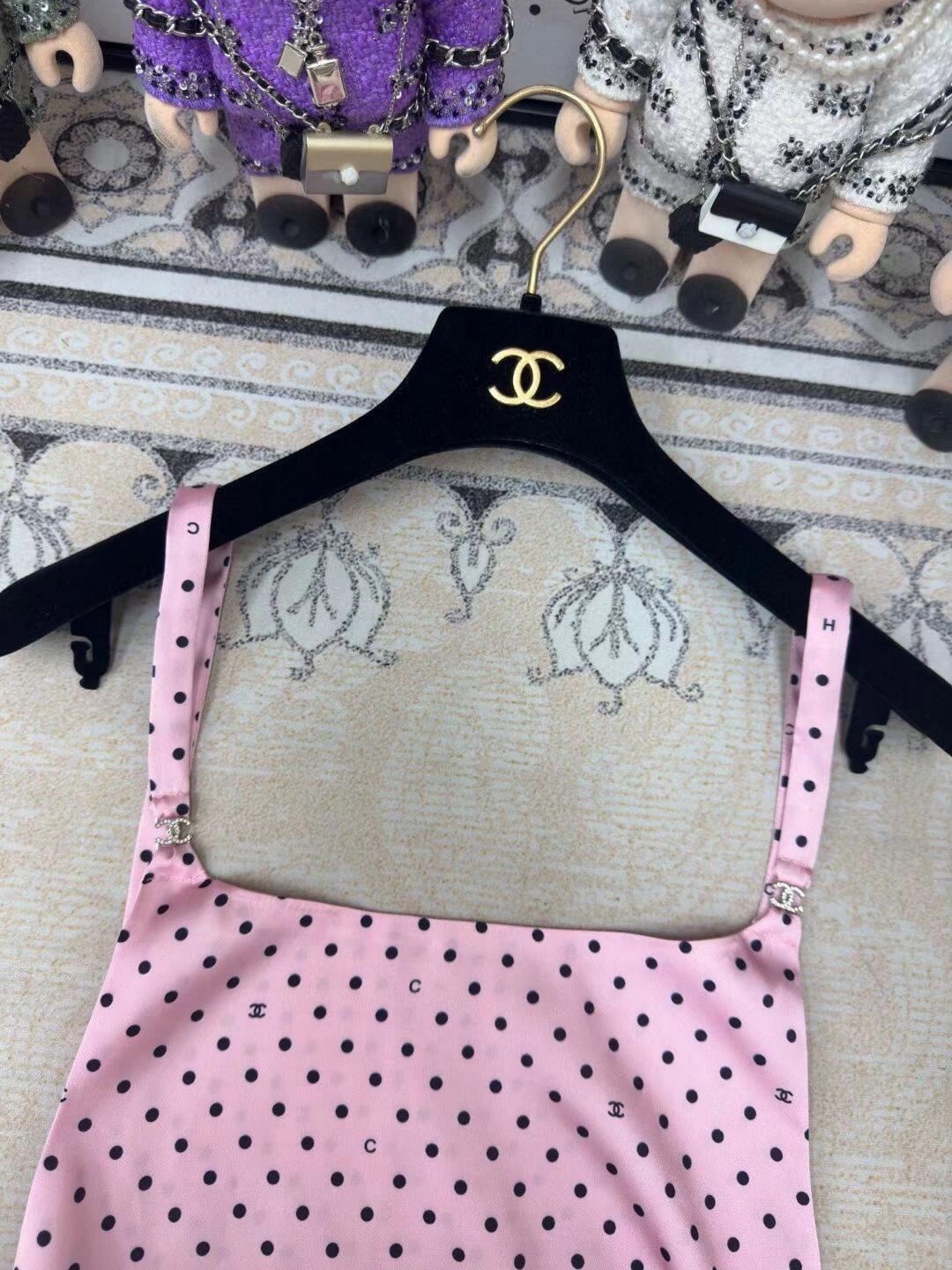 0528 Polka dot backless halter top