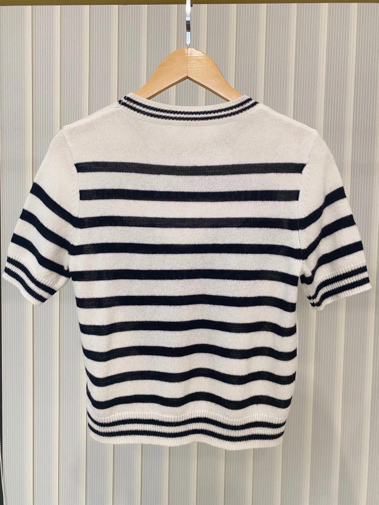 0528 Letter Striped Casual T