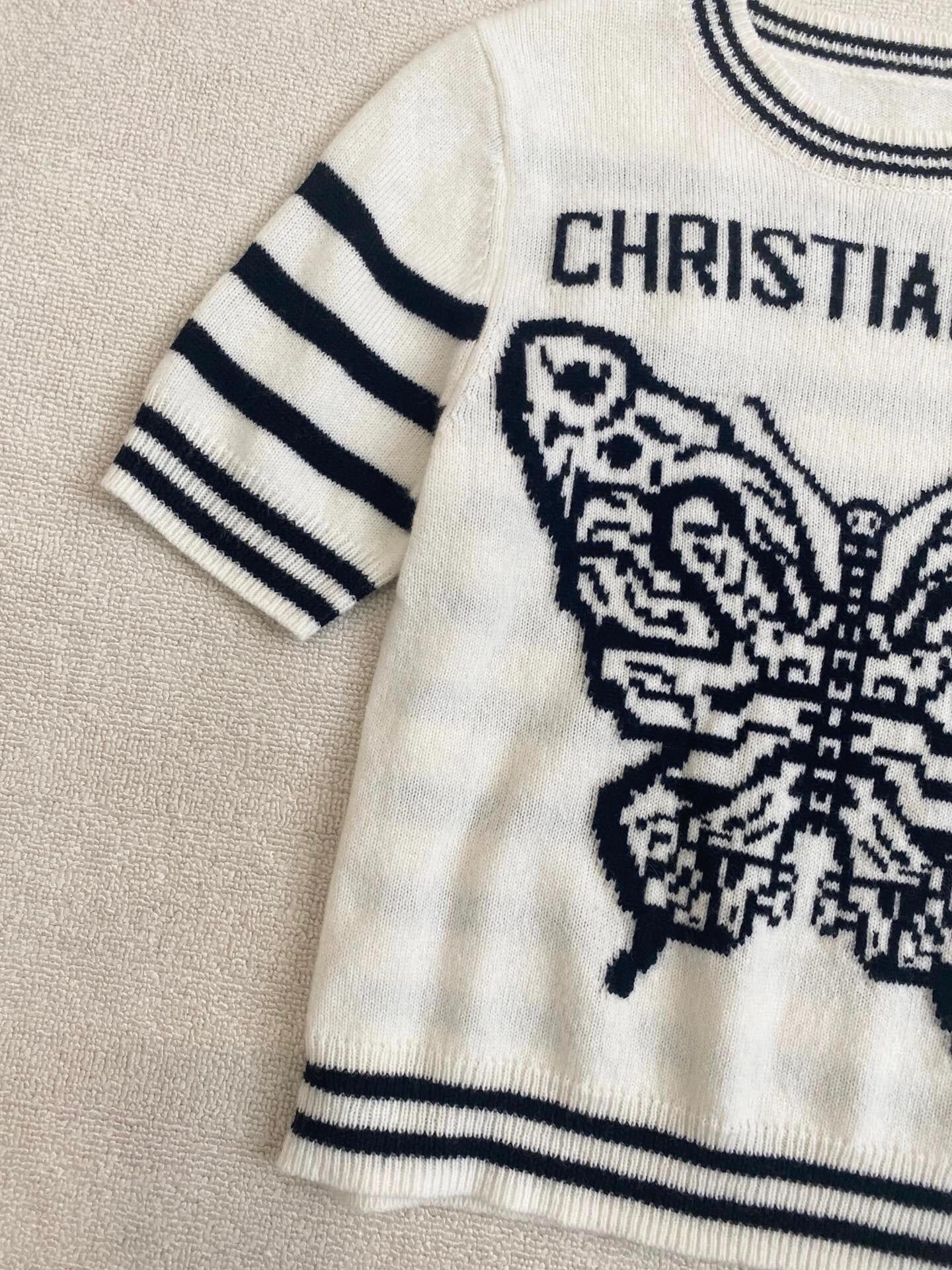 0528 Letter Striped Casual T