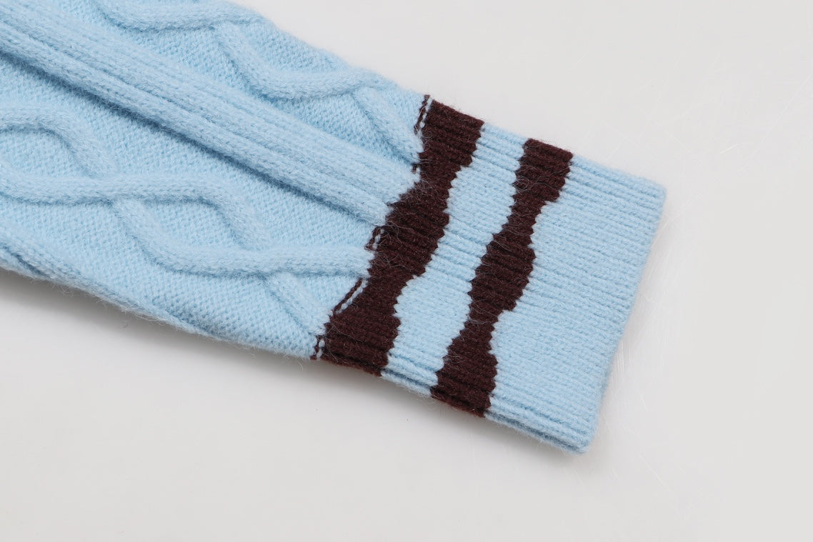 0818 New autumn and winter color matching sweater