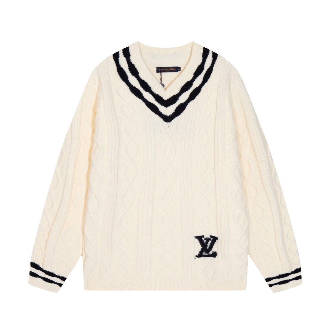 0818 New autumn and winter color matching sweater