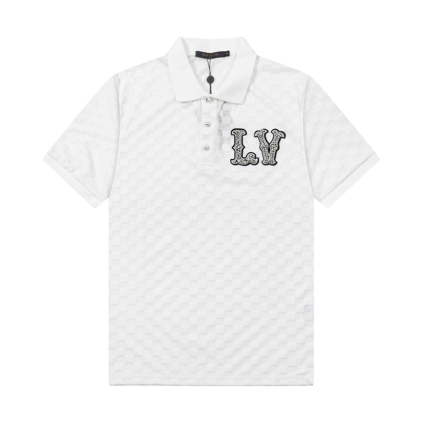 250305 New high quality knitted checkered polo shirt