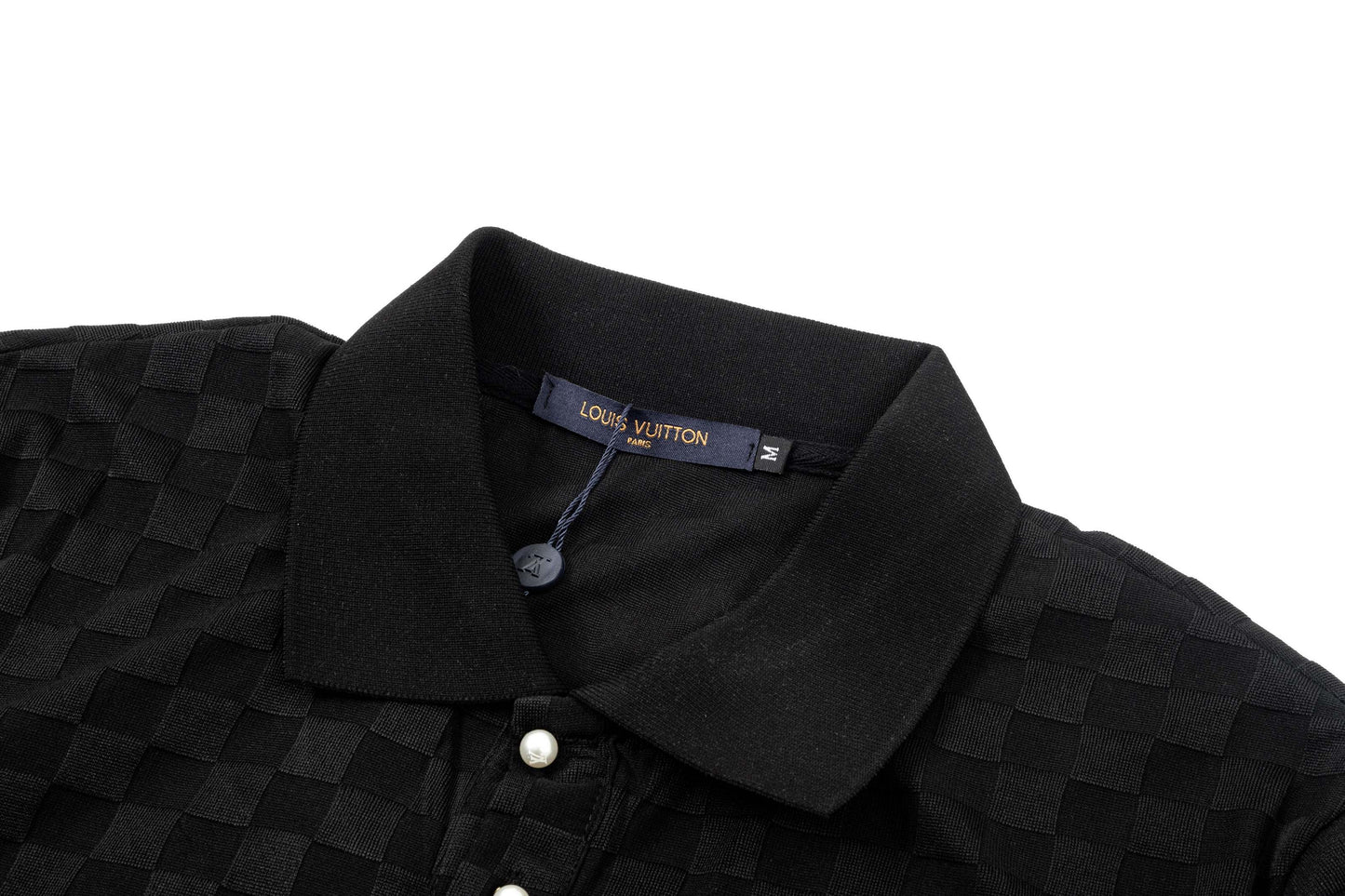 250305 New high quality knitted checkered polo shirt