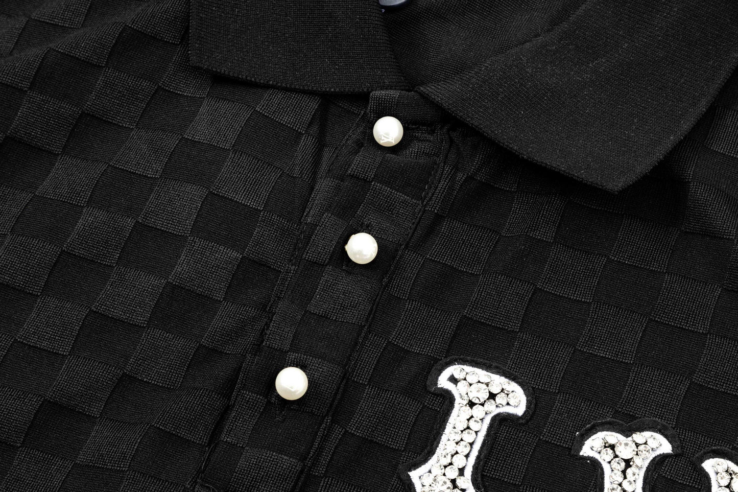 250305 New high quality knitted checkered polo shirt