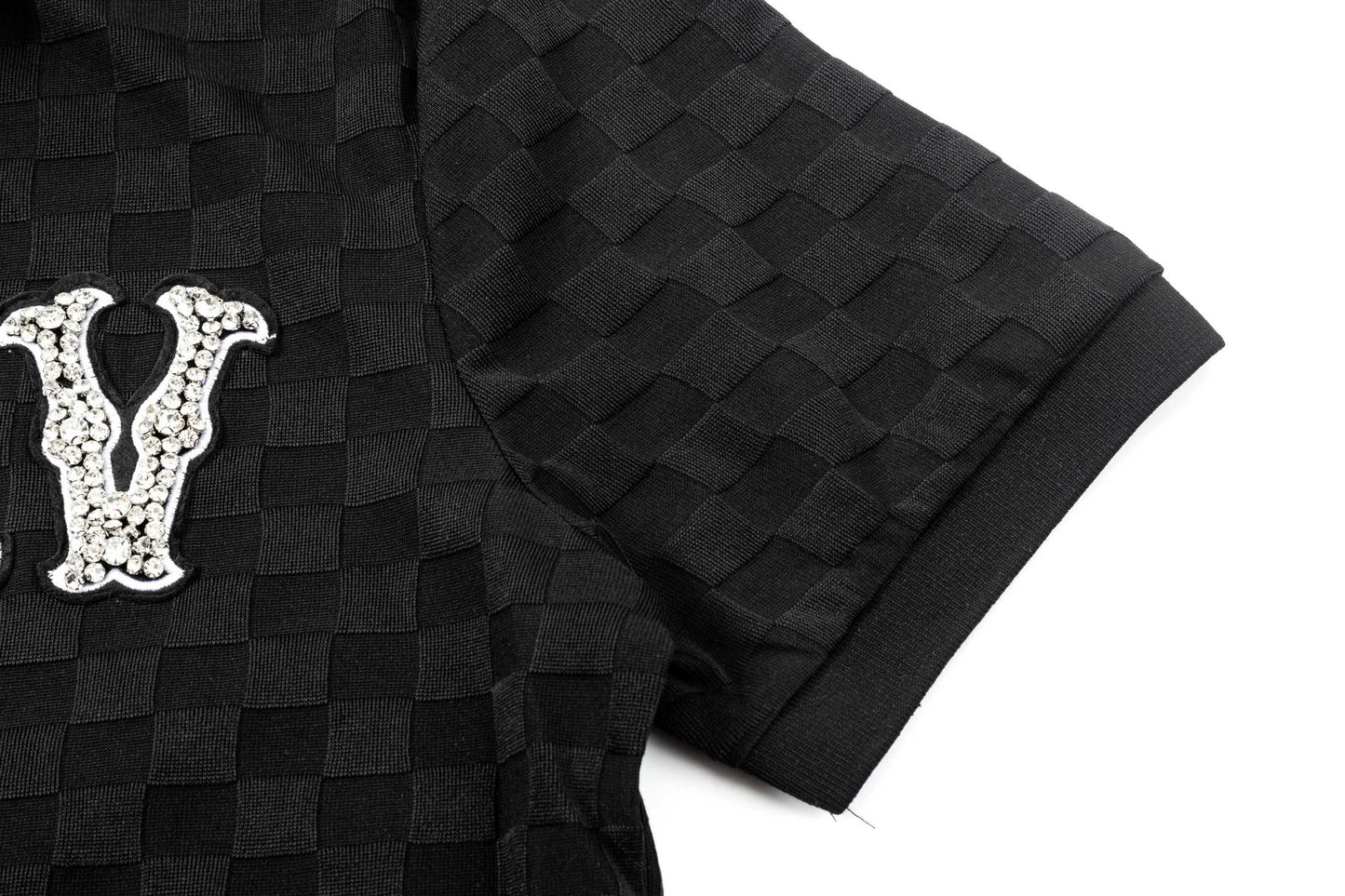 250305 New high quality knitted checkered polo shirt