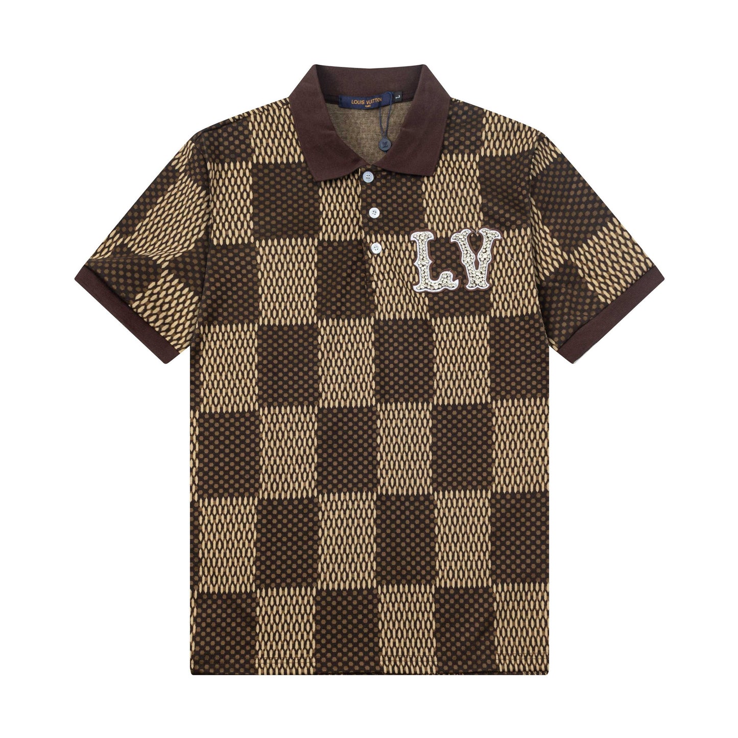 250305 High-end series of high quality checkered POLO shirt