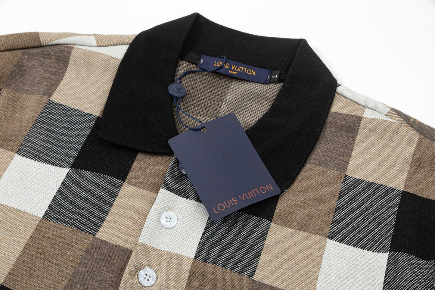 250305 High-end series of high quality checkered POLO shirt