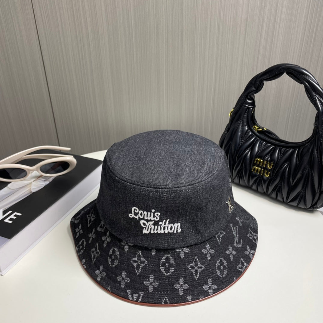 250313 Classic alphabet embroidered fisherman's cap