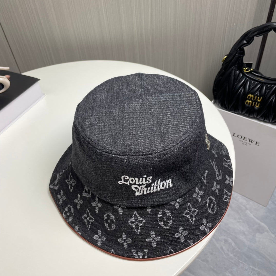 250313 Classic alphabet embroidered fisherman's cap