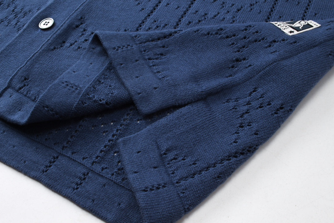 250313 New features diamond hollowed-out jersey lapel POLO