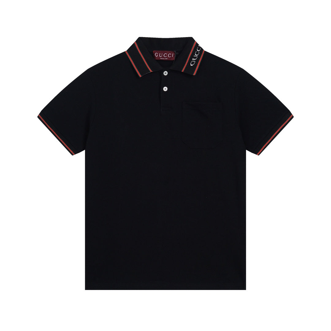 250313 New simple color matching lapel POLO