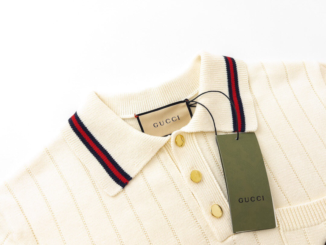 250318 New high quality pocket striped knit POLO