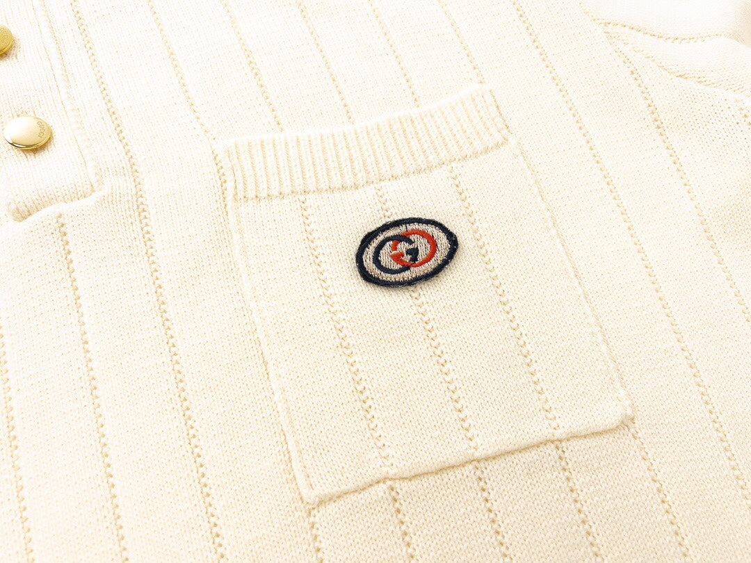 250318 New high quality pocket striped knit POLO