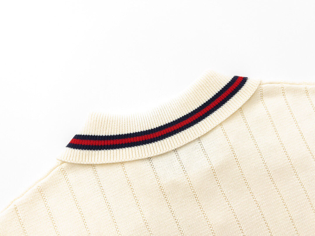 250318 New high quality pocket striped knit POLO
