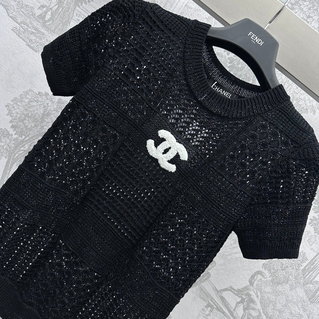 0528 Hollow short sleeve knitted
