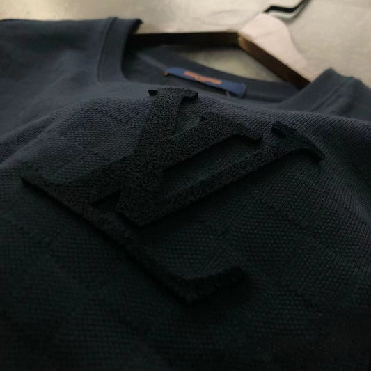 0528 knitted checkered t-shirt