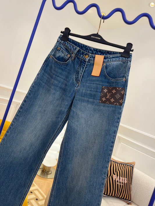 0528 Pocket print jeans