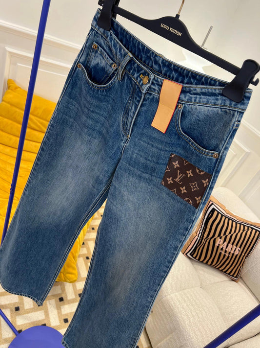0528 Pocket print jeans