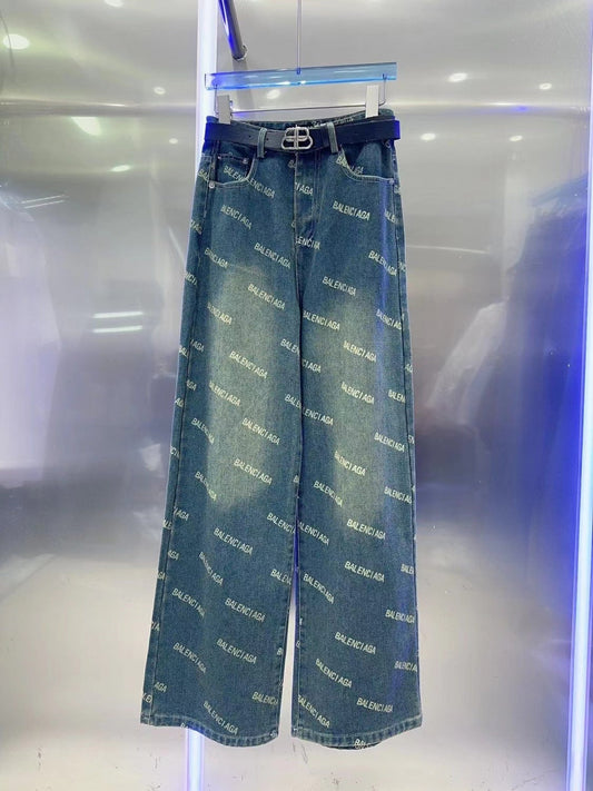 0528 Logo wide leg jeans