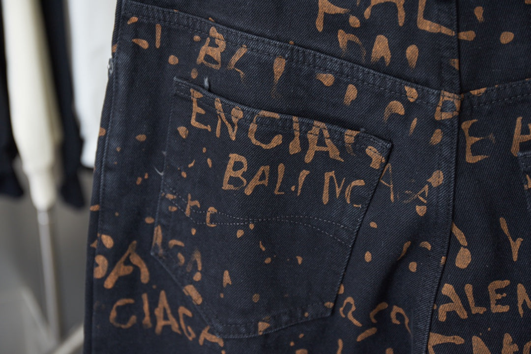 1105 New high quality full printed trousers