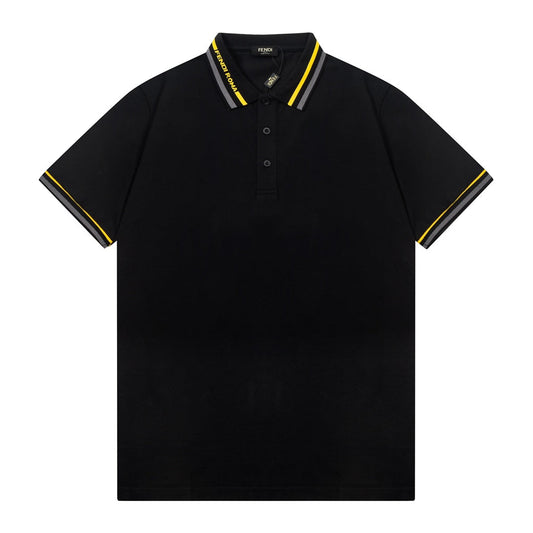 1211 New embroidered color patchwork polo shirt
