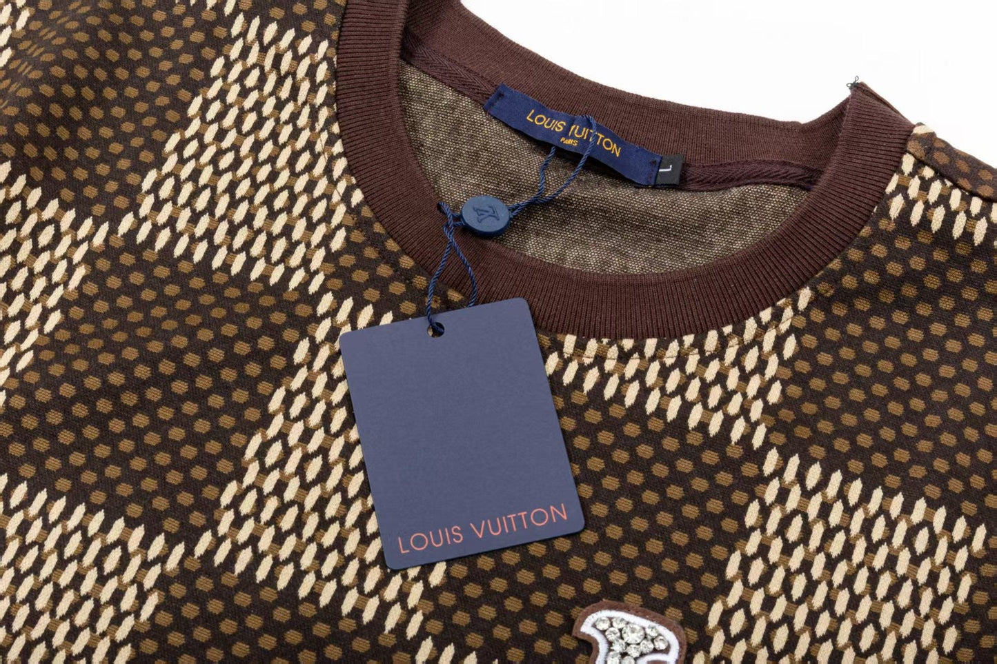 250305 New high quality checkerboard printed T-shirt