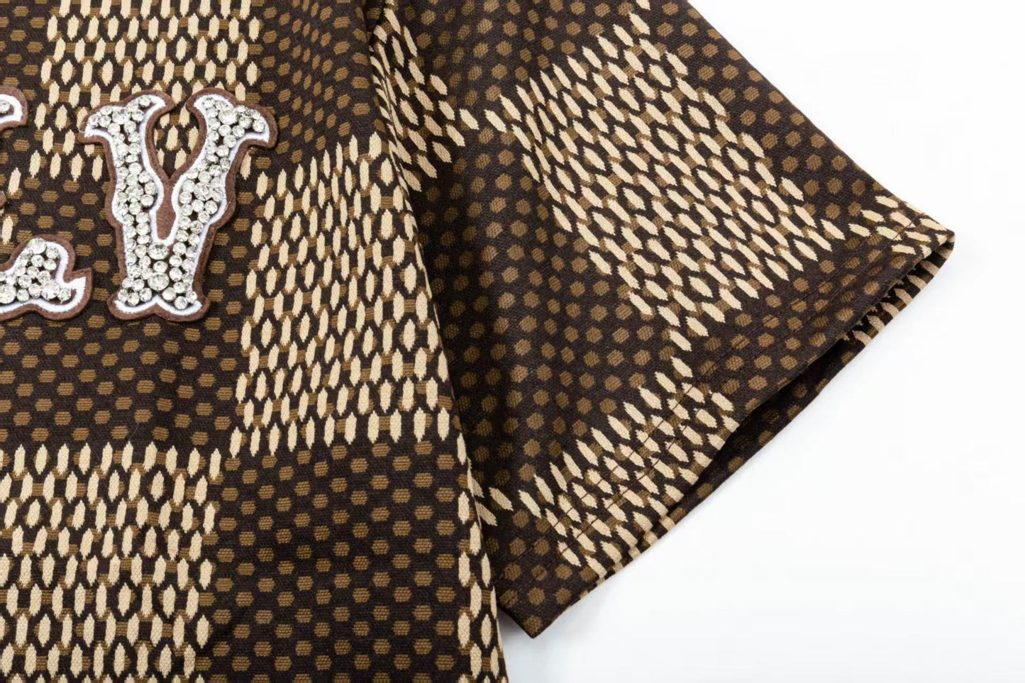250305 New high quality checkerboard printed T-shirt