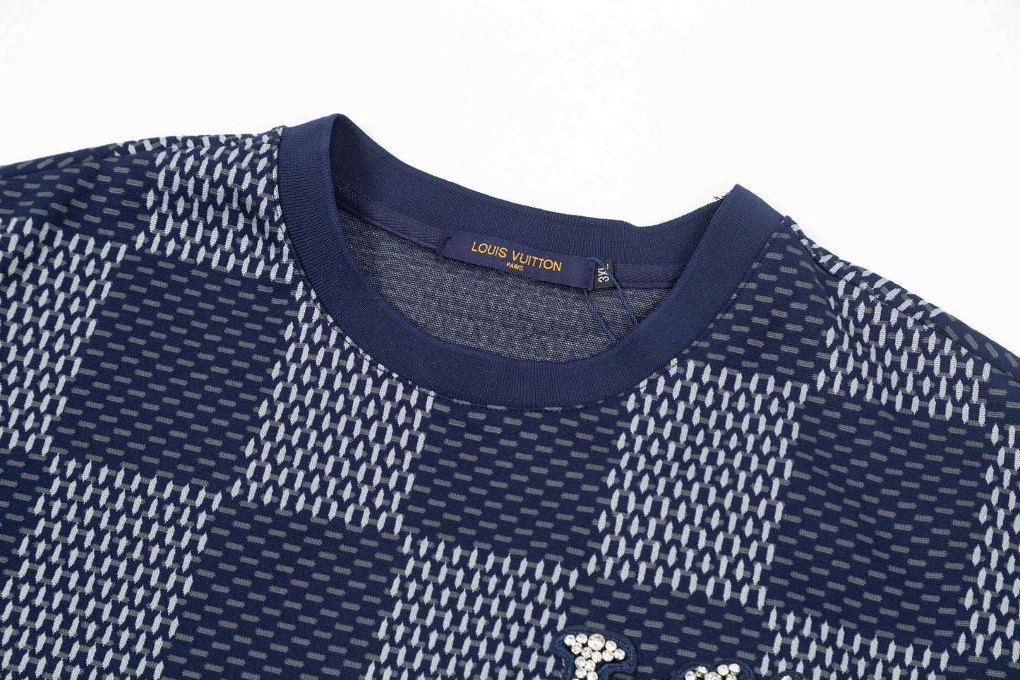 250305 New high quality checkerboard printed T-shirt
