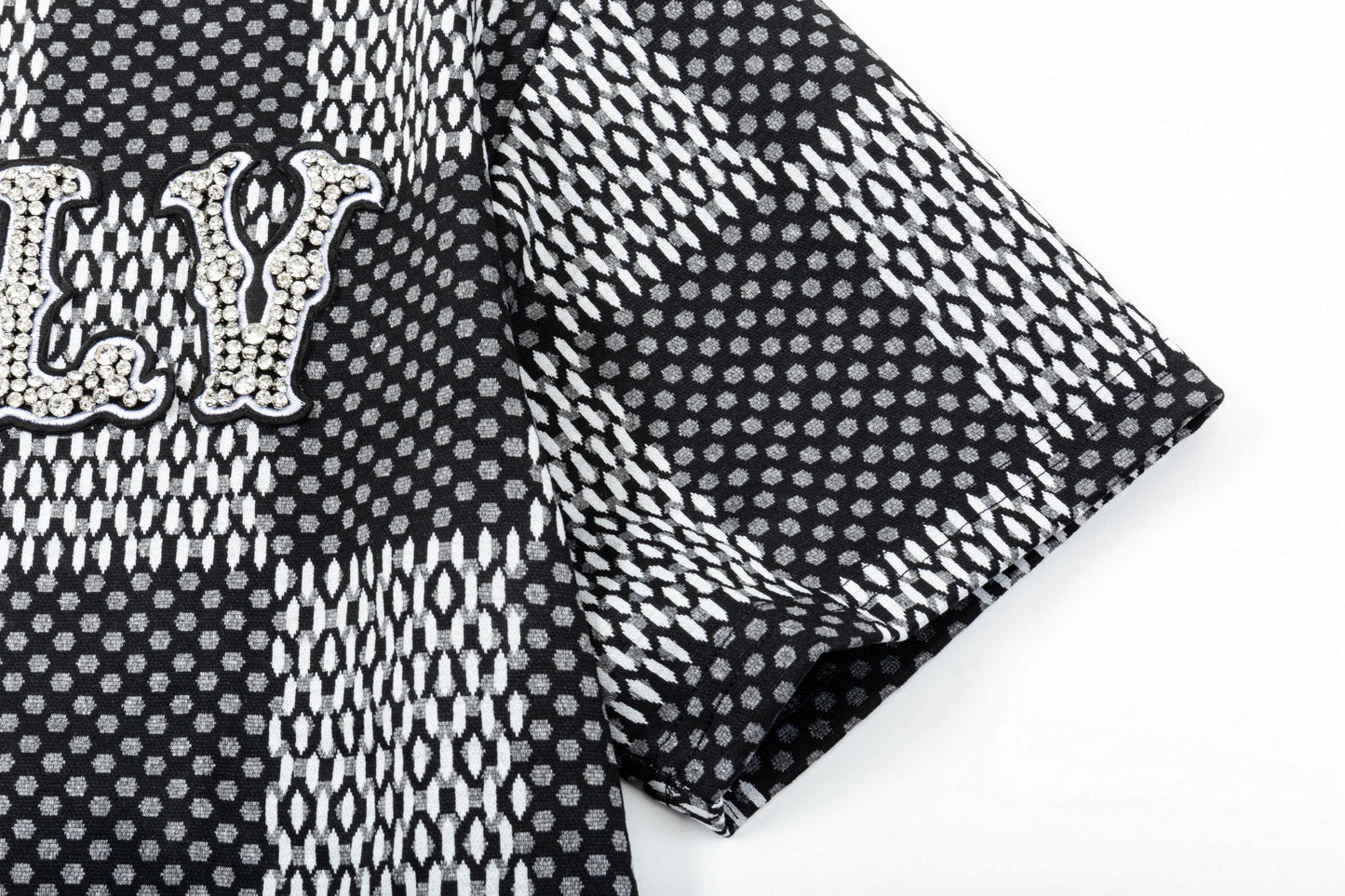 250305 New high quality checkerboard printed T-shirt