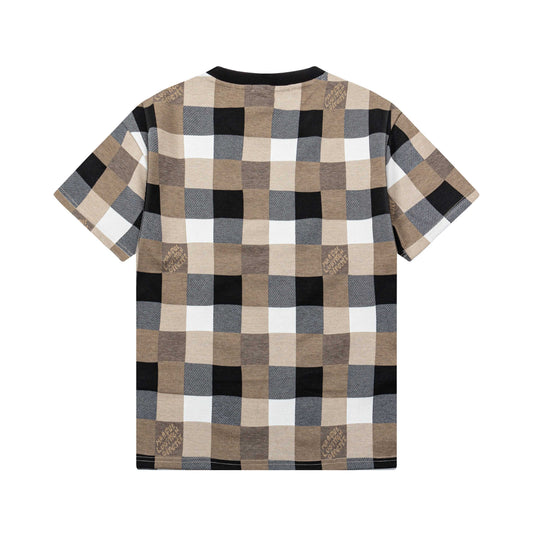 250305 New chequerboard printed T-shirt