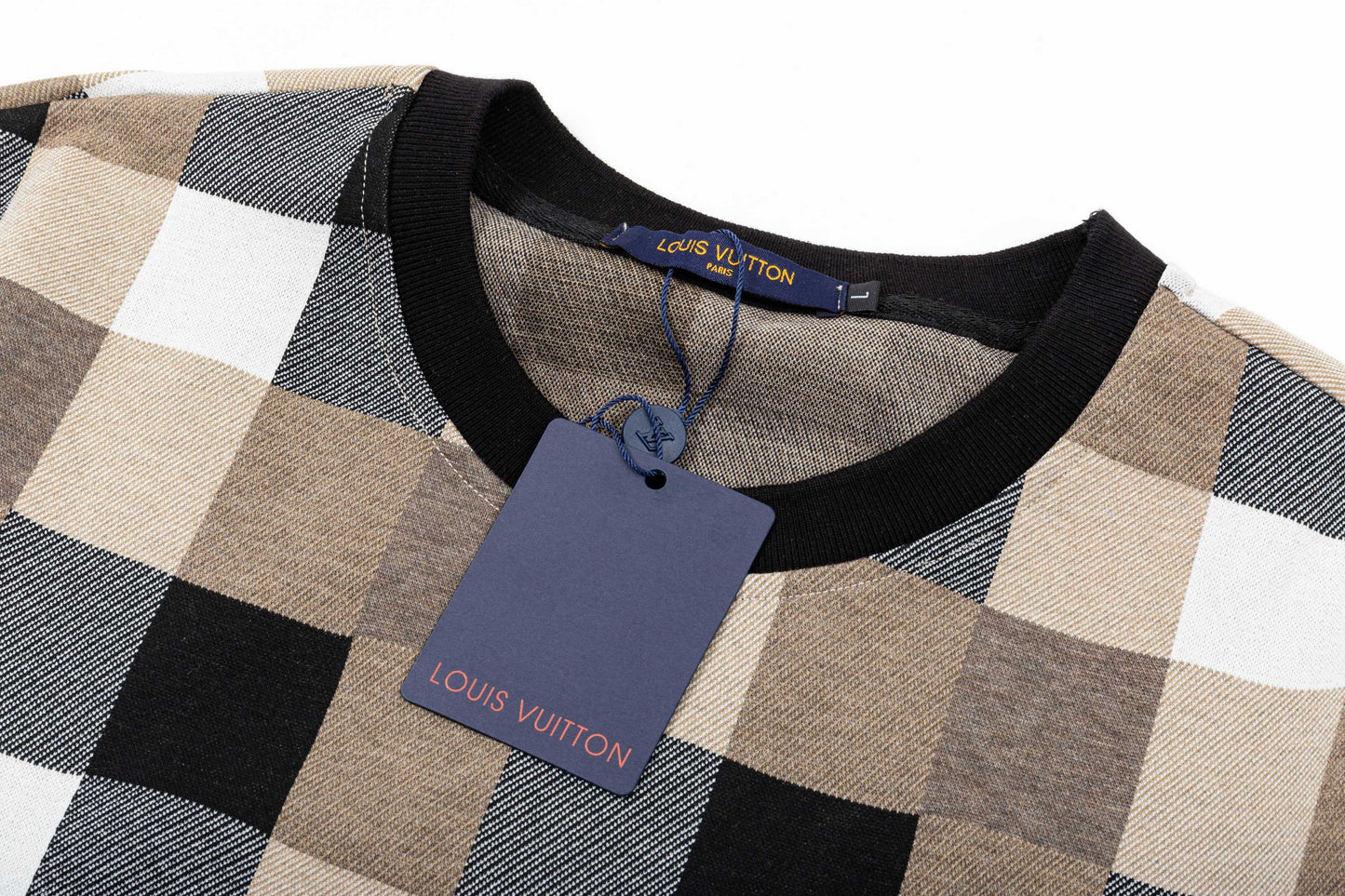 250305 New chequerboard printed T-shirt