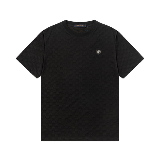 250305 New feature jacquard fabric dark print T-shirt