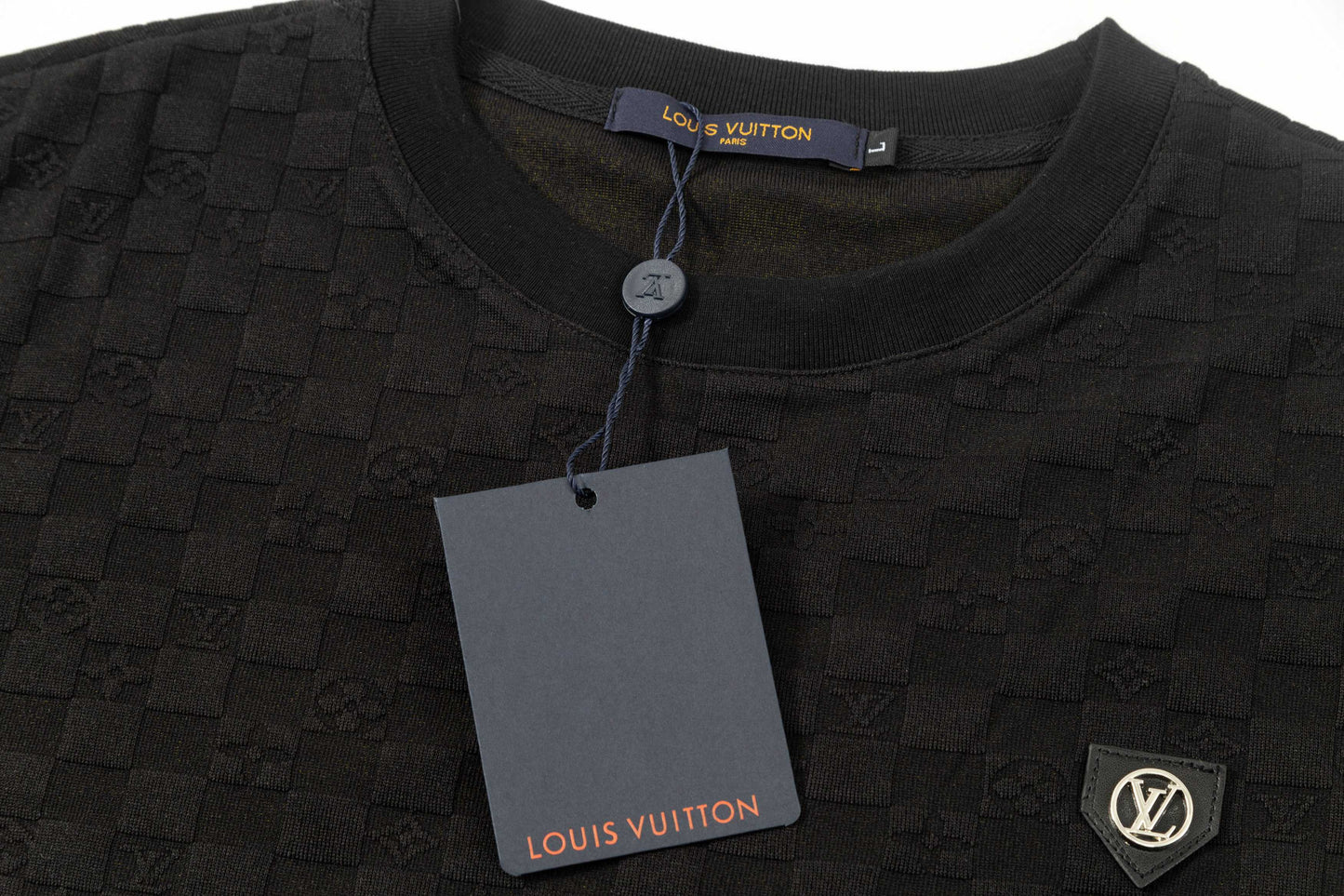 250305 New feature jacquard fabric dark print T-shirt