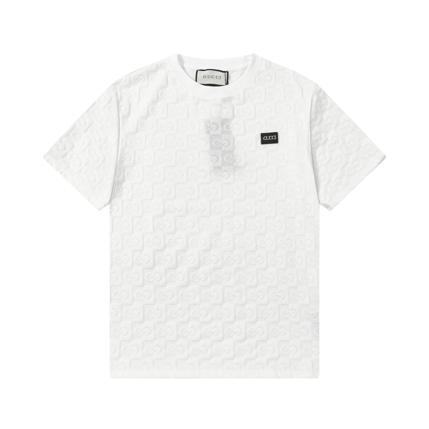 250305 New feature jacquard checkerboard dark print T-shirt