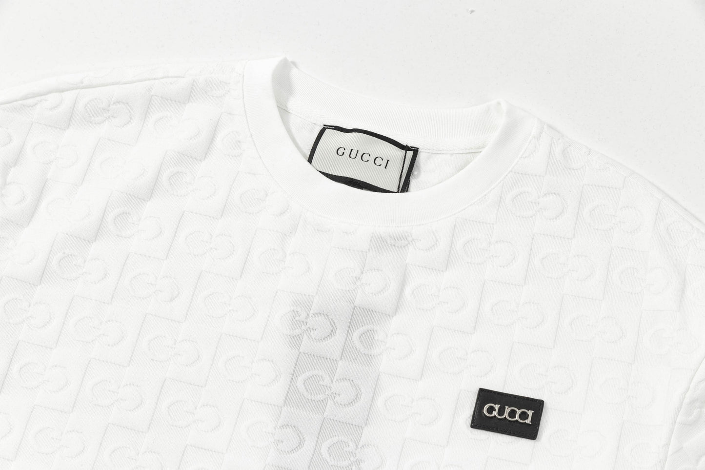 250305 New feature jacquard checkerboard dark print T-shirt
