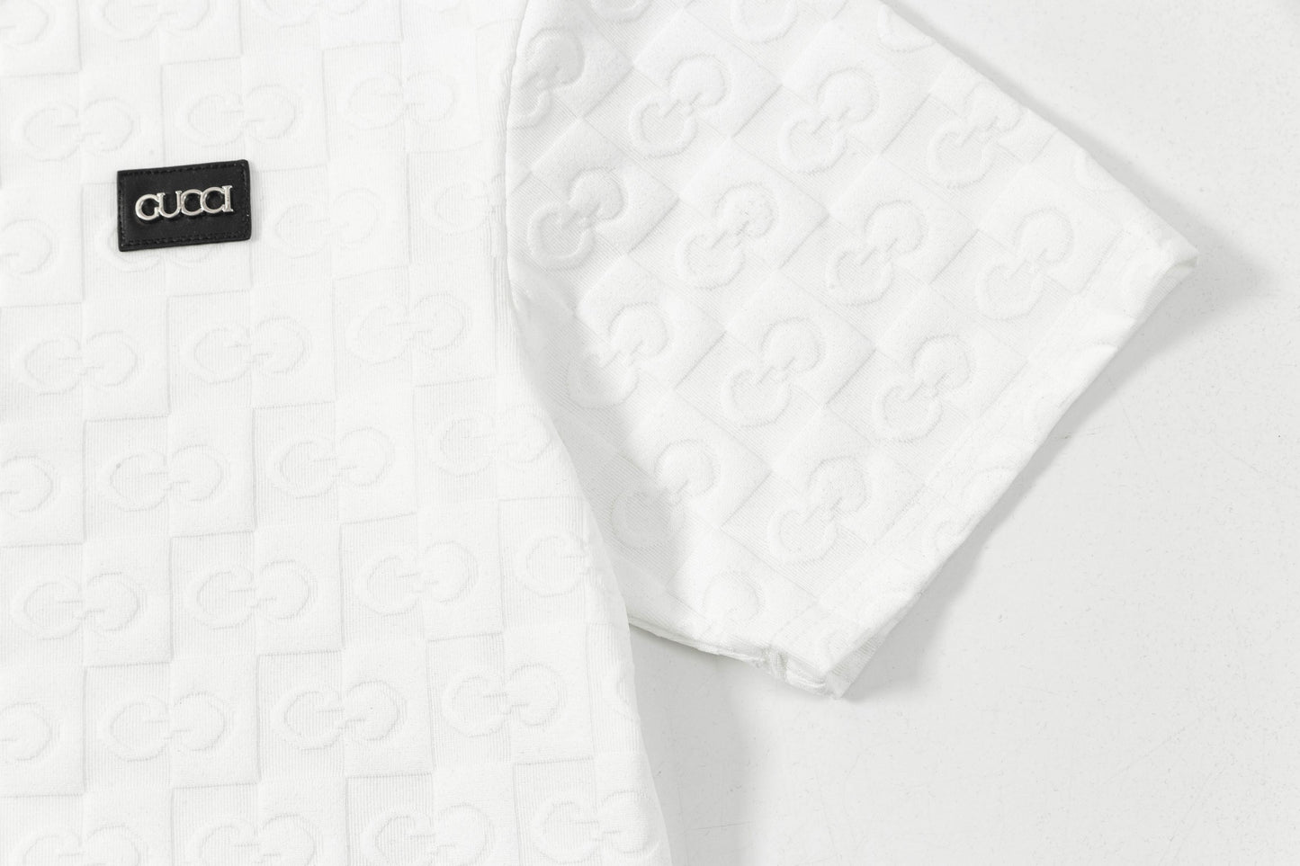 250305 New feature jacquard checkerboard dark print T-shirt