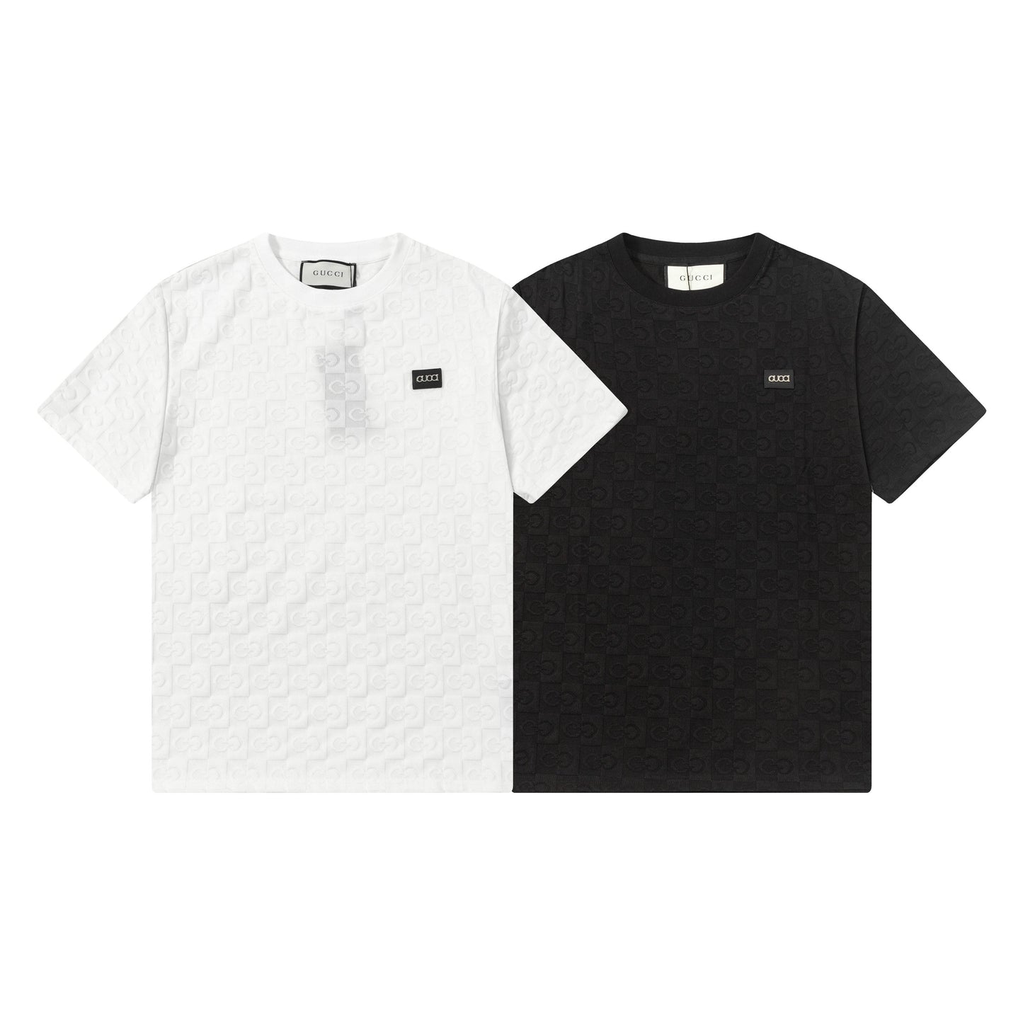 250305 New feature jacquard checkerboard dark print T-shirt