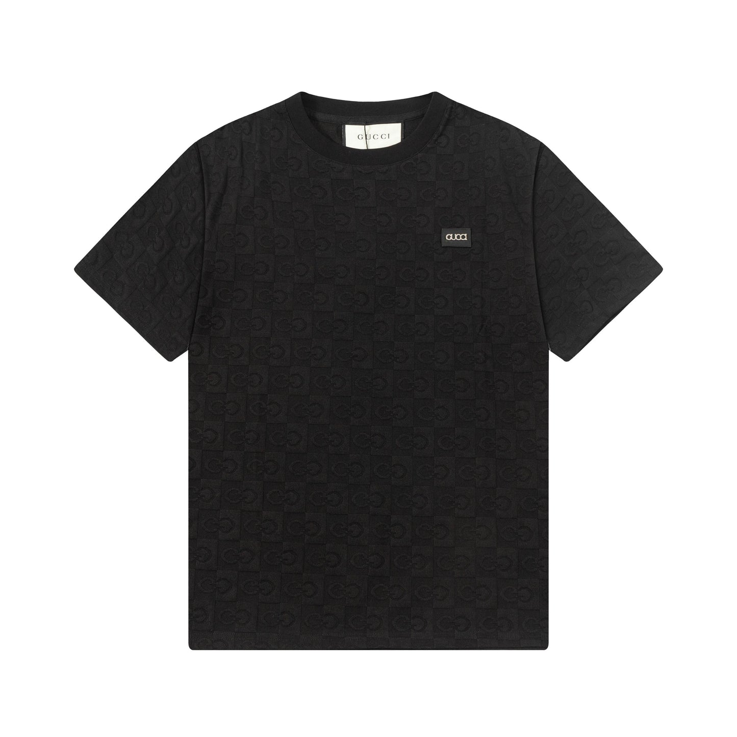 250305 New feature jacquard checkerboard dark print T-shirt