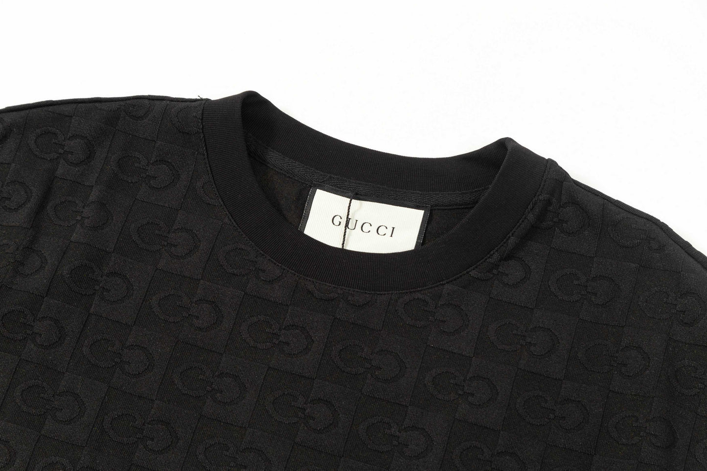 250305 New feature jacquard checkerboard dark print T-shirt