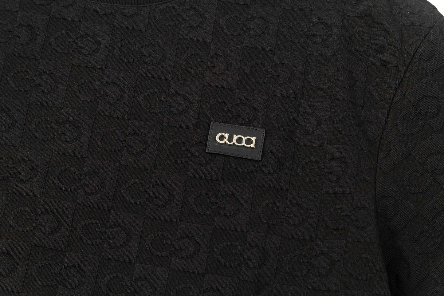 250305 New feature jacquard checkerboard dark print T-shirt