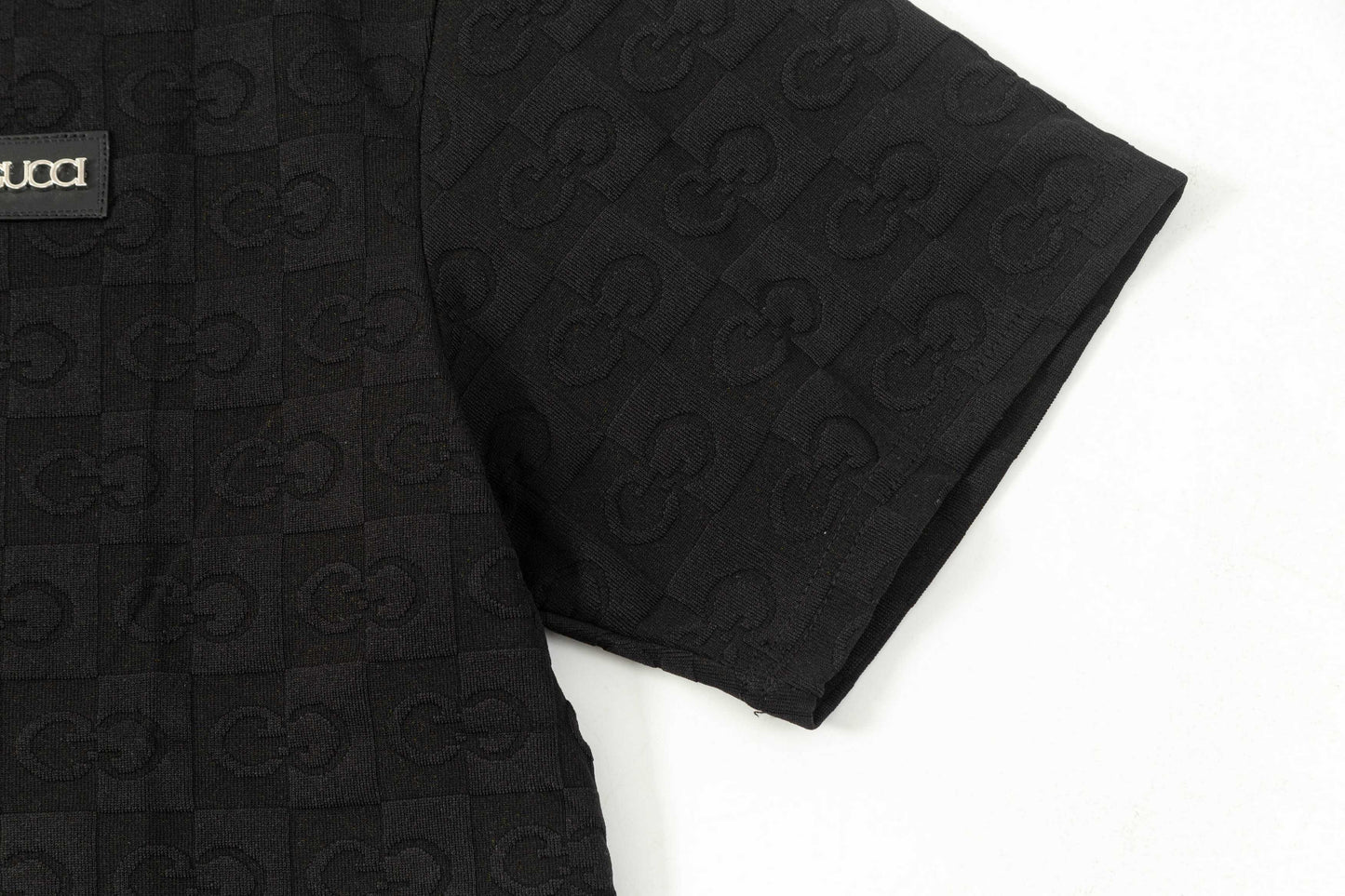 250305 New feature jacquard checkerboard dark print T-shirt
