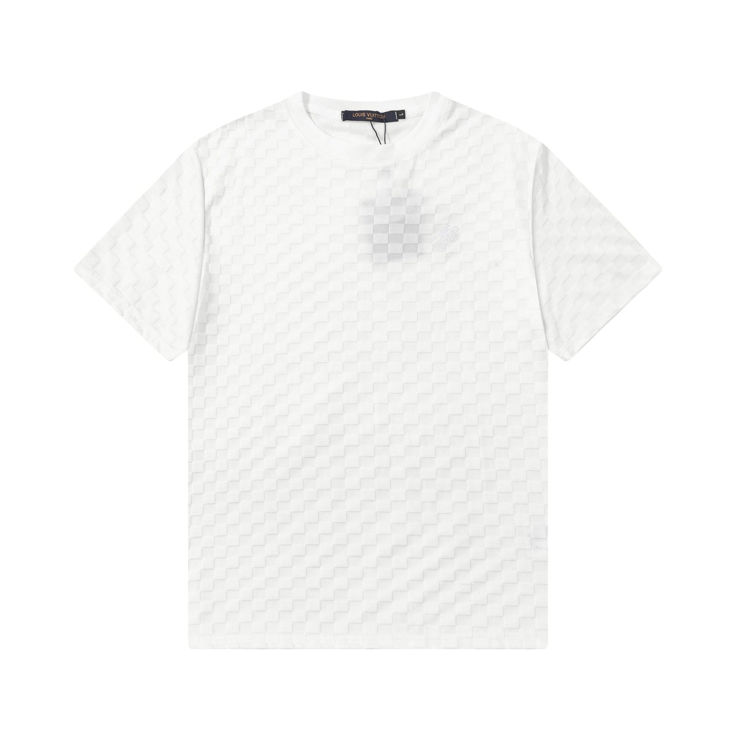 250305 New feature jacquard checkerboard dark print T-shirt