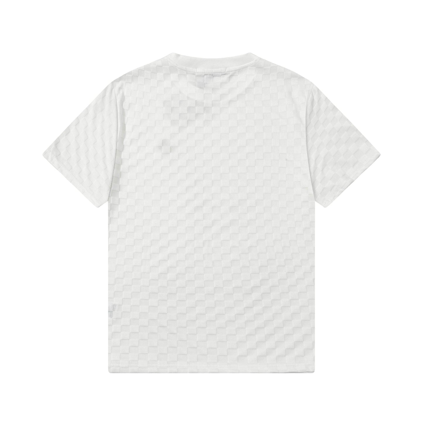 250305 New feature jacquard checkerboard dark print T-shirt