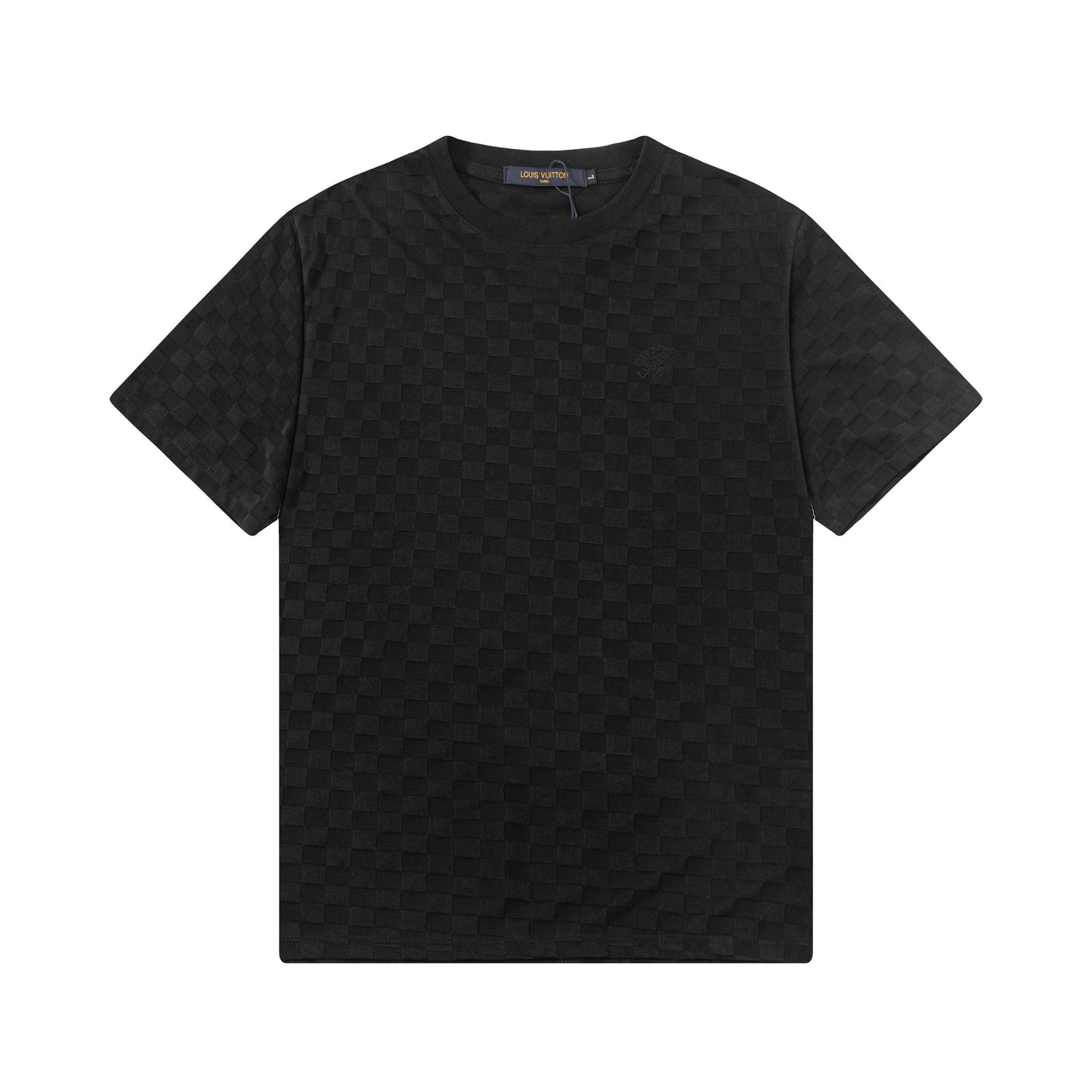 250305 New feature jacquard checkerboard dark print T-shirt