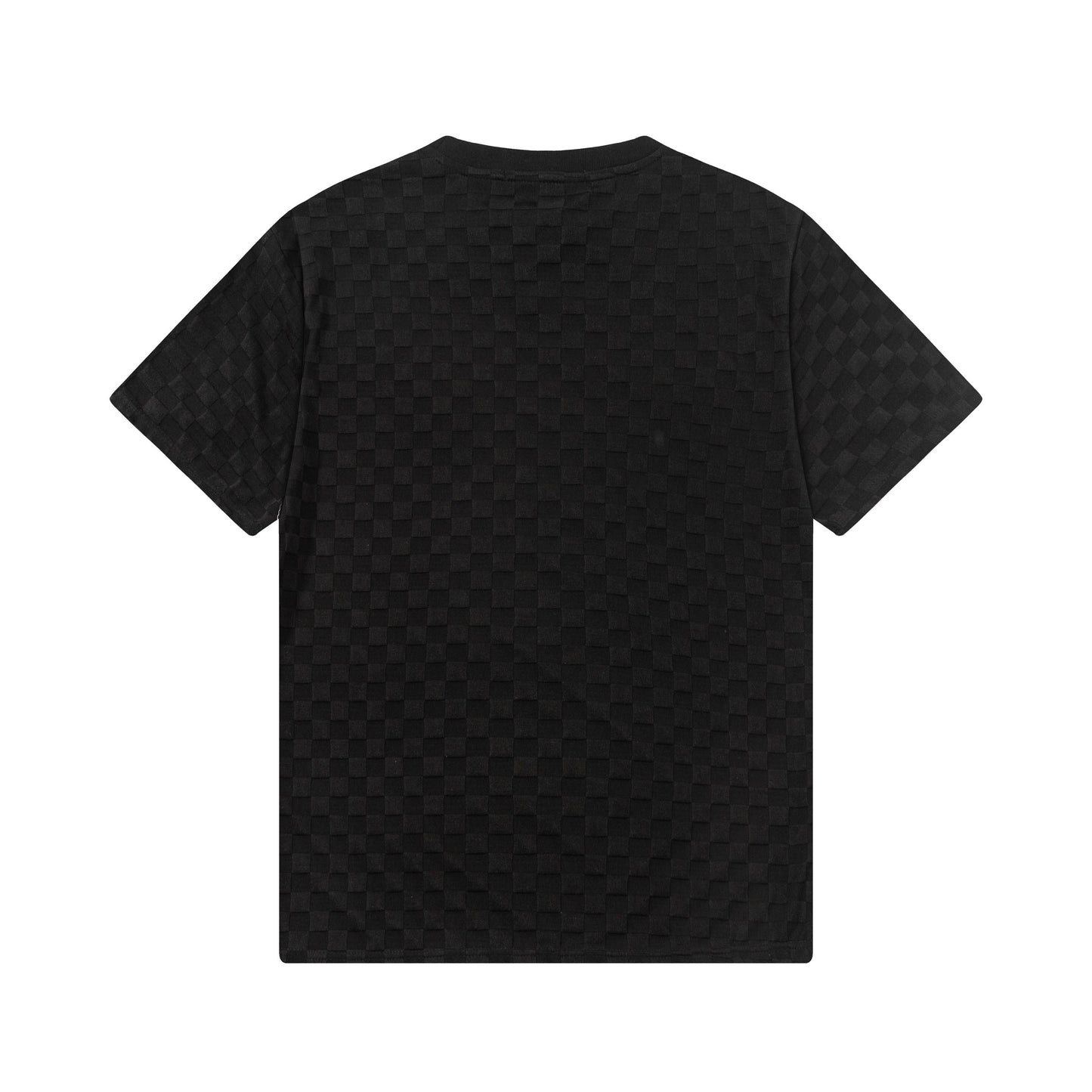 250305 New feature jacquard checkerboard dark print T-shirt