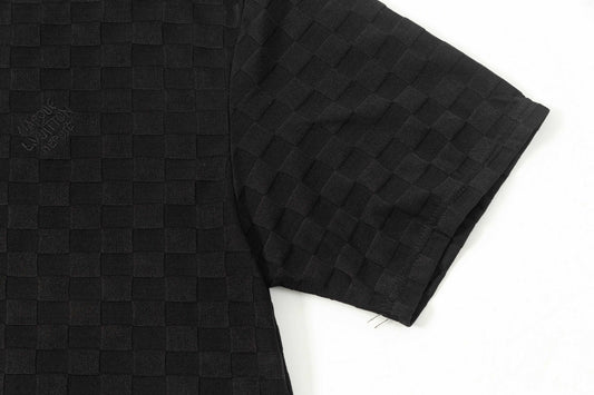 250305 New feature jacquard checkerboard dark print T-shirt