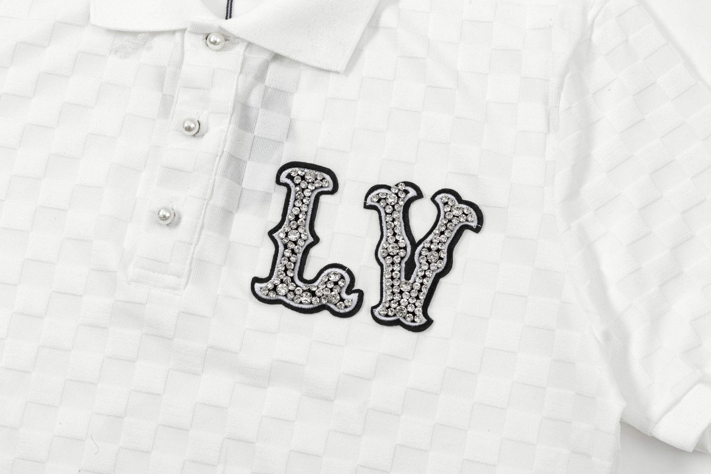 250305 New high quality knitted checkered polo shirt