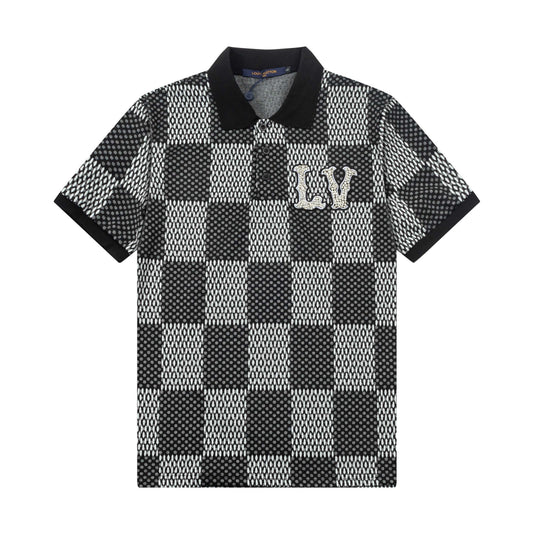 250305 High-end series of high quality checkered POLO shirt